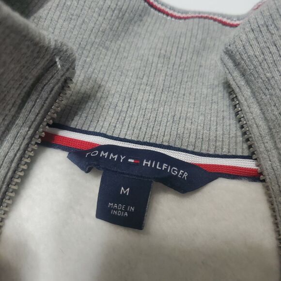 Tommy Hilfiger Women Med Pullover Sweater Grey Heathered Long Sleeve V Neck Soft - Picture 8 of 12